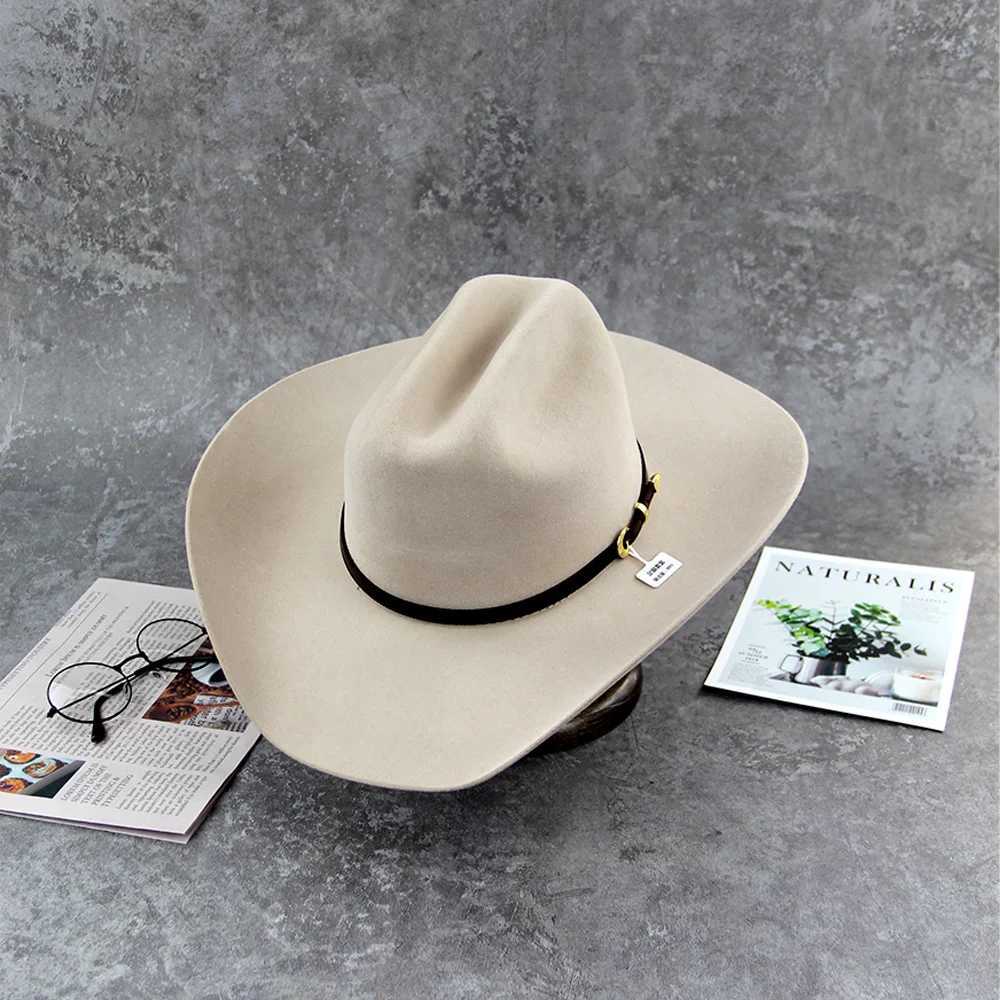 LiHua High Quty Wholesale 9CM Brim Classic Cowboy Hat Western Cowboy Hat with Different Belts W241225