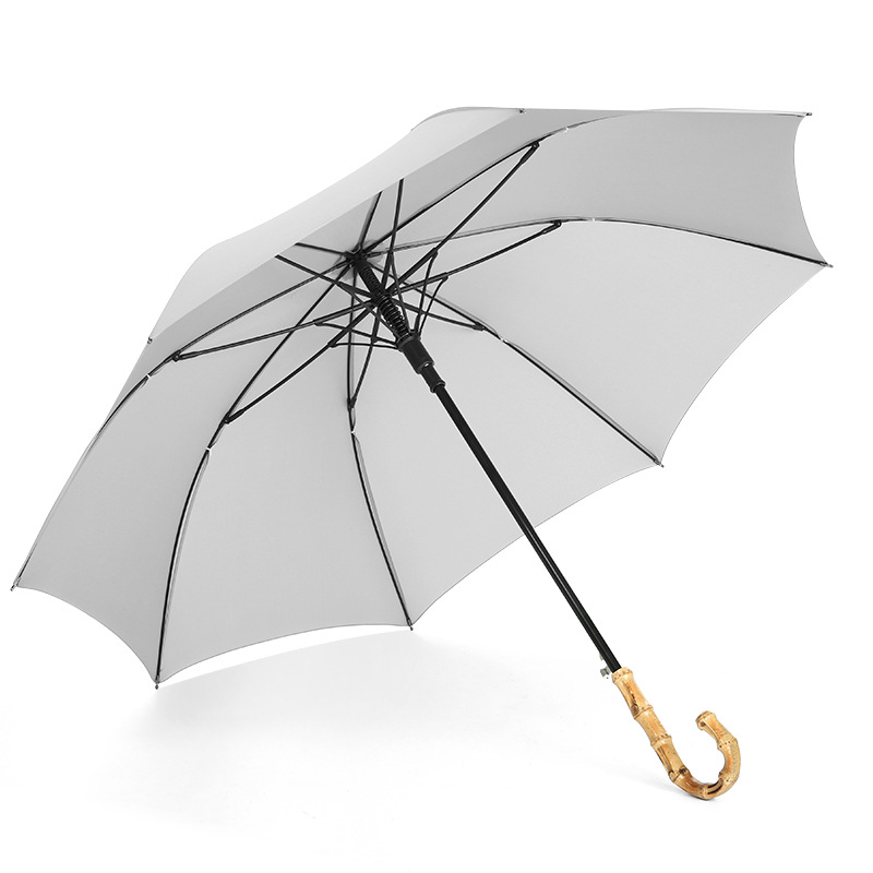 Elegant Long Handled Umbrella with Real Wood Handle - Ideal for Business & Daily Use in Any Season