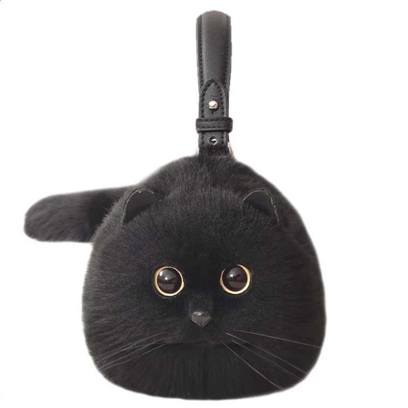 One Shoulder Bag Female Small Man Versatile Hand Made Autumn and Winter Plush Cute Cat Bag241226ww12bj
