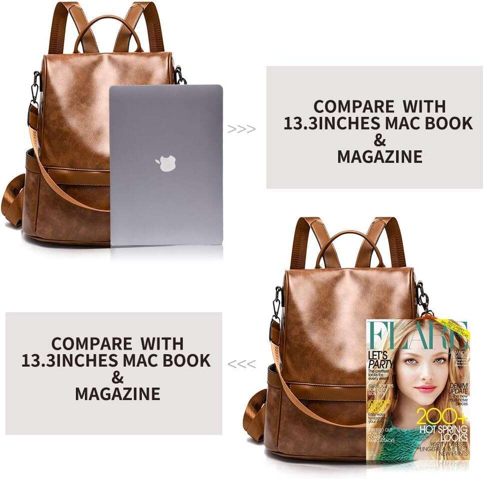 Women Backpack Purse PU Leather Anti-theft Casual Shoulder Bag Fashion Ladies Satchel Bags