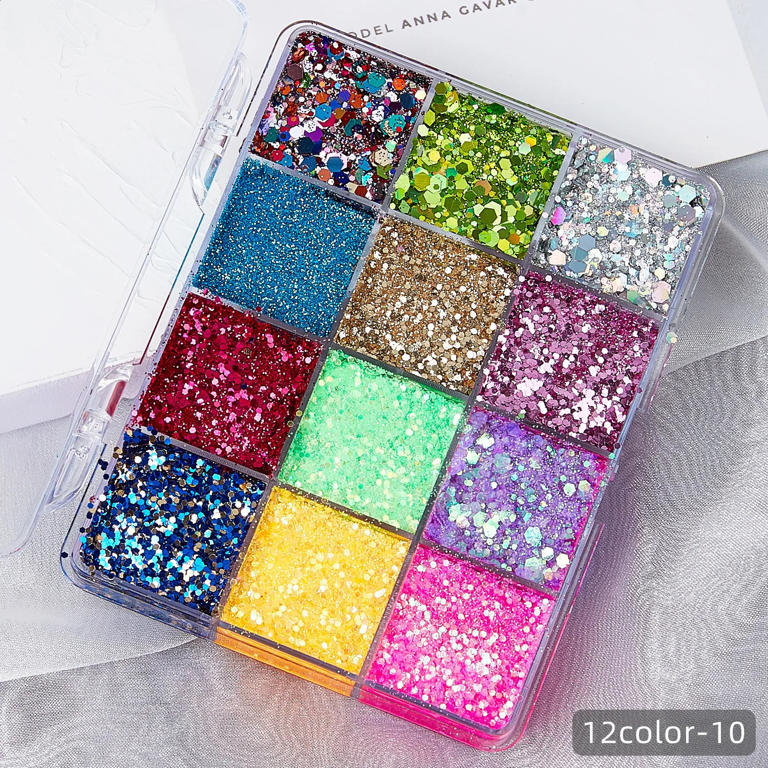 24 Colors Chunky Glitter Face Body Gel Sequin Eyeshadow Palette Lips Nails Hairs Makeup Shimmer Body Glitter Primer Gel 241226