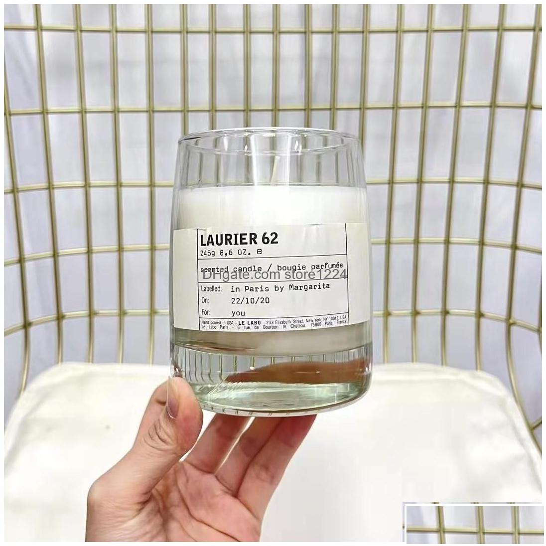 Candle 245G Santal 26 Cedre 11 Laurier 62 Petit Grain 21 Calone 17 Scented Candles Bougie Parfum Wax Grasse New York Long Last Drop D Ot4A2 w250411