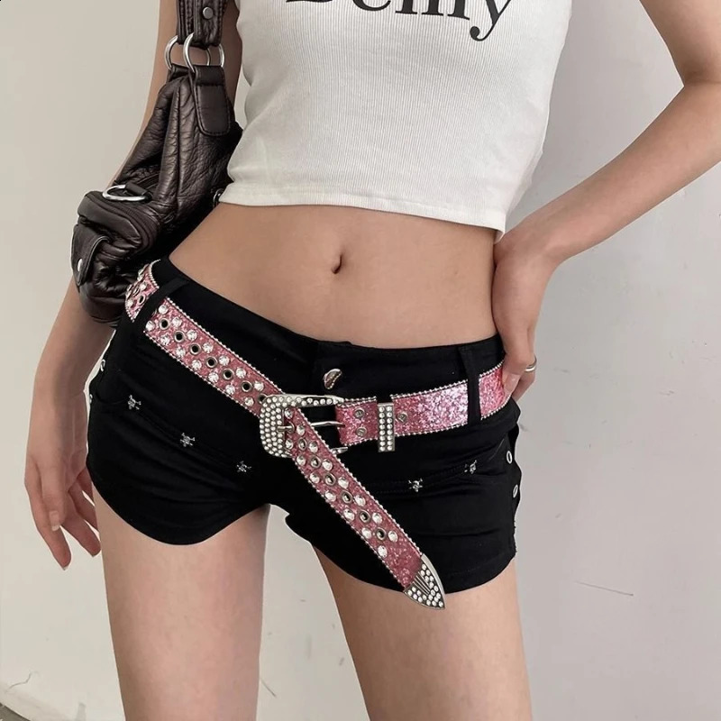 Y2k Spicy Girl Gothic Punk Belt for Women Leather Belt Subcultures Rivets Studded Waistband 2000s Jeans Pants Belt Waistband 241226