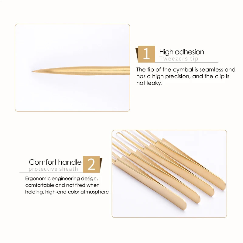 5pcs volume eyelash and volume lash tweezers professional high precision stainless steel lash tweezers eyelash extension pincet 241223