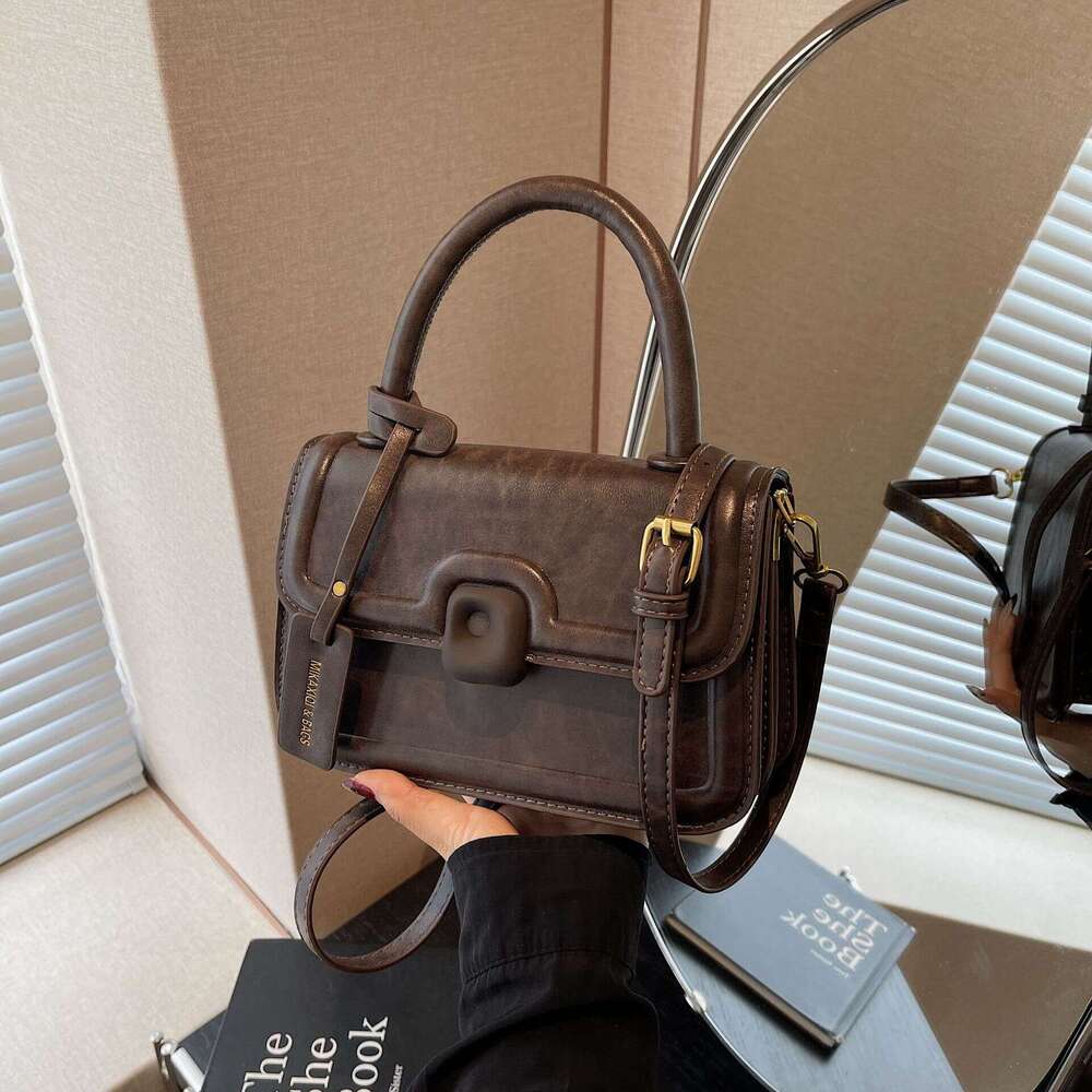This year's popular hand-held for women 2024 new high-end single shoulder crossbody trendy texture small square bag