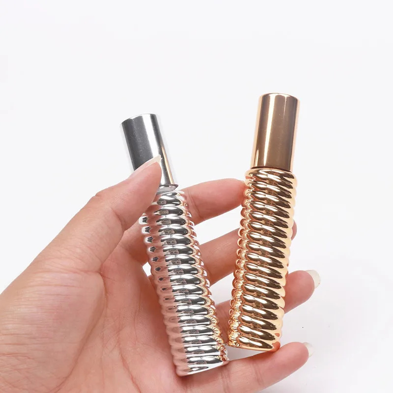 Wholesale 300pcs 10ml Spiral UV carved Glass Bottle Perfume Bottle Empty Spray Bottle Portable Travel Sprayer Cosmetic Container 241225