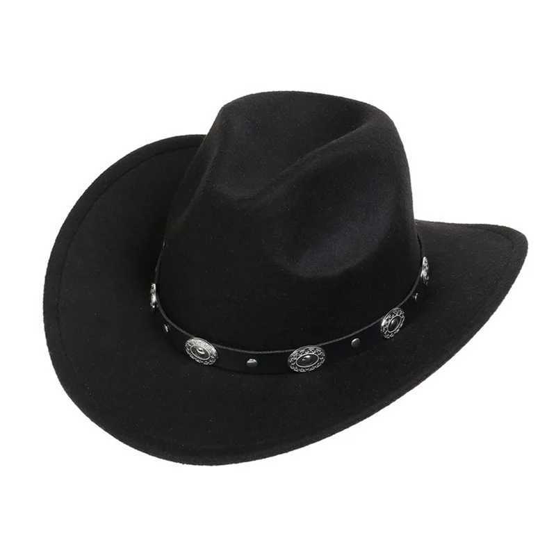 Combhasaki unisex womens denim hat retro classic denim hat wide brown sun hat with belt W241225