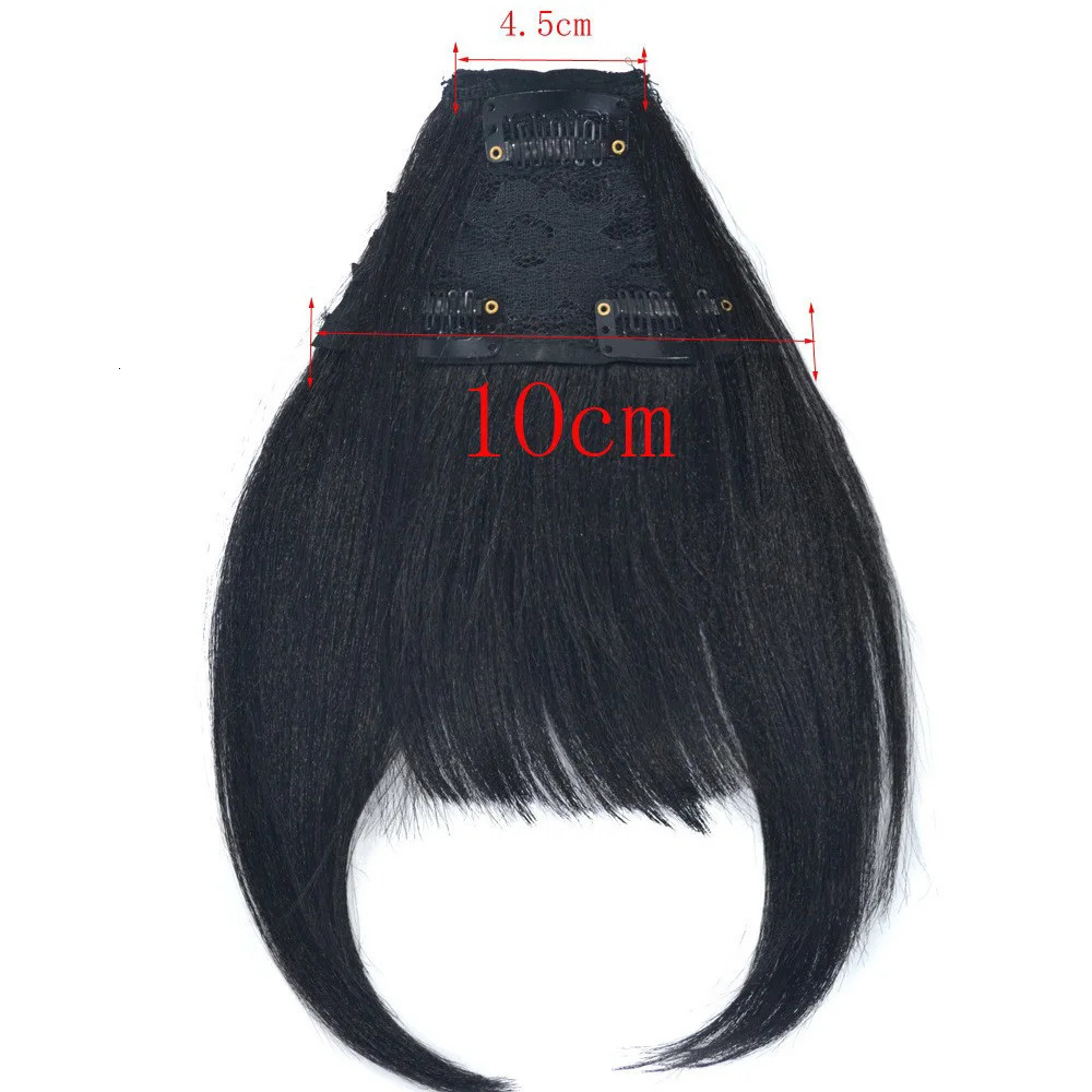 Synthetic Yaki Clip in Bangs Short Kinky Straight Hair Extensions Clip on Bangs with Temple Thick Bangs Fringe Hairpieces 241225
