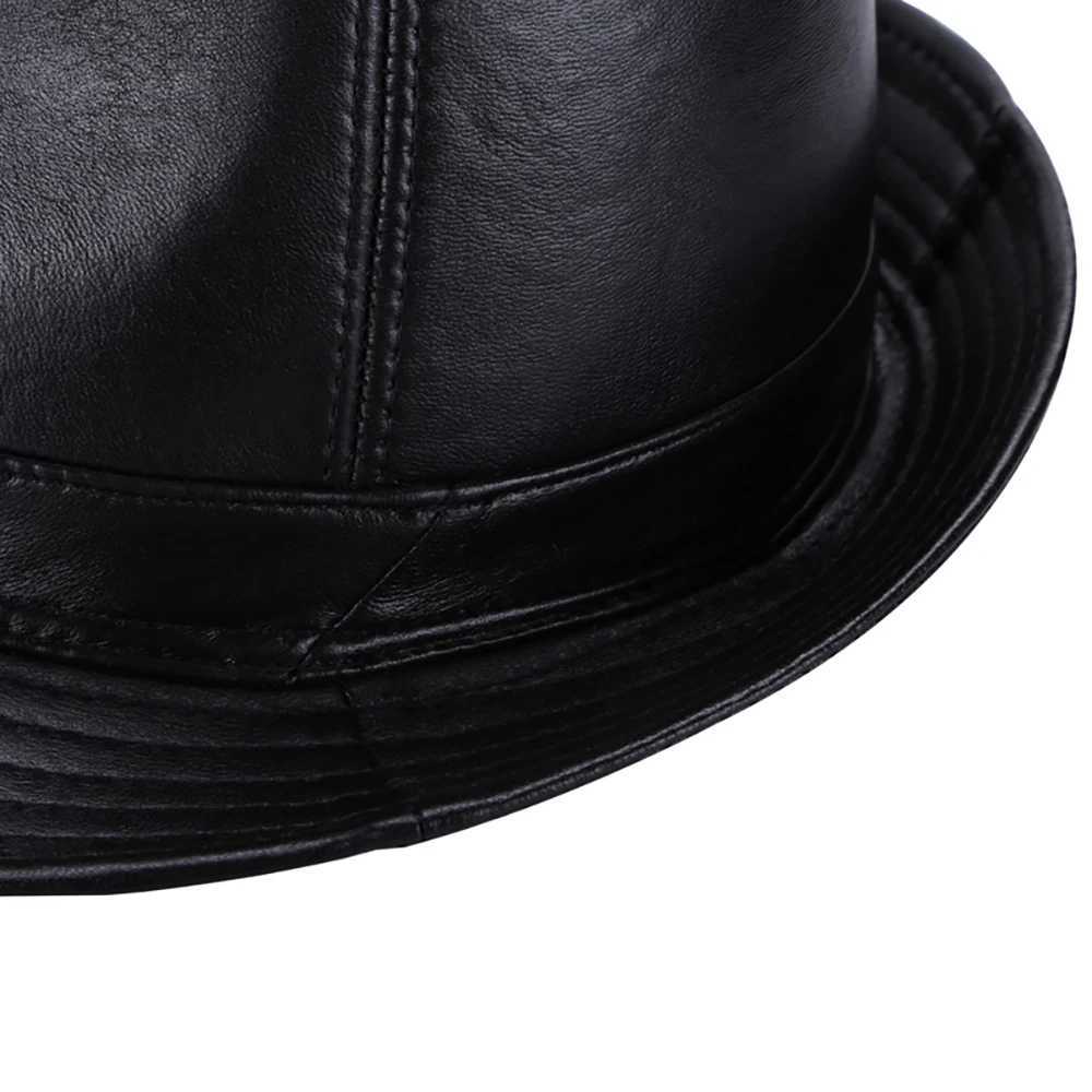 New Style 2024 Hat Sales Genuine Sheepskin Leather C Mens Fashion Brand Genuine Sheepskin Leather Cowboy Hot Sale Plus Size W241225