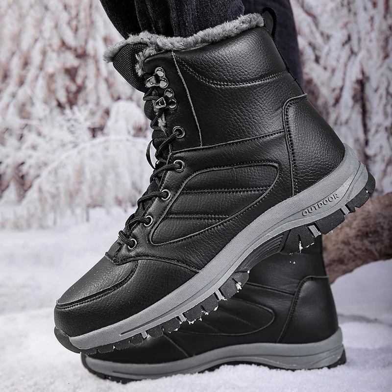 Winter Boots Mens Outdoor Waterproof Warm Boot High Quality Cotton Shoes Men Plush Ankle Nonslip Snow Sneakers 241225