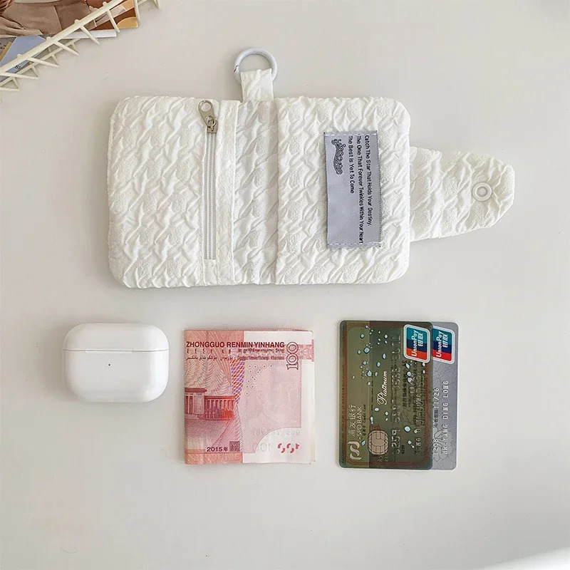 Mini Bag Solid Color Card Holder Portable Zipper Wallet Short Cartoon Wallets Cute Student Coin Purse Korean Folded Lightweight 241224