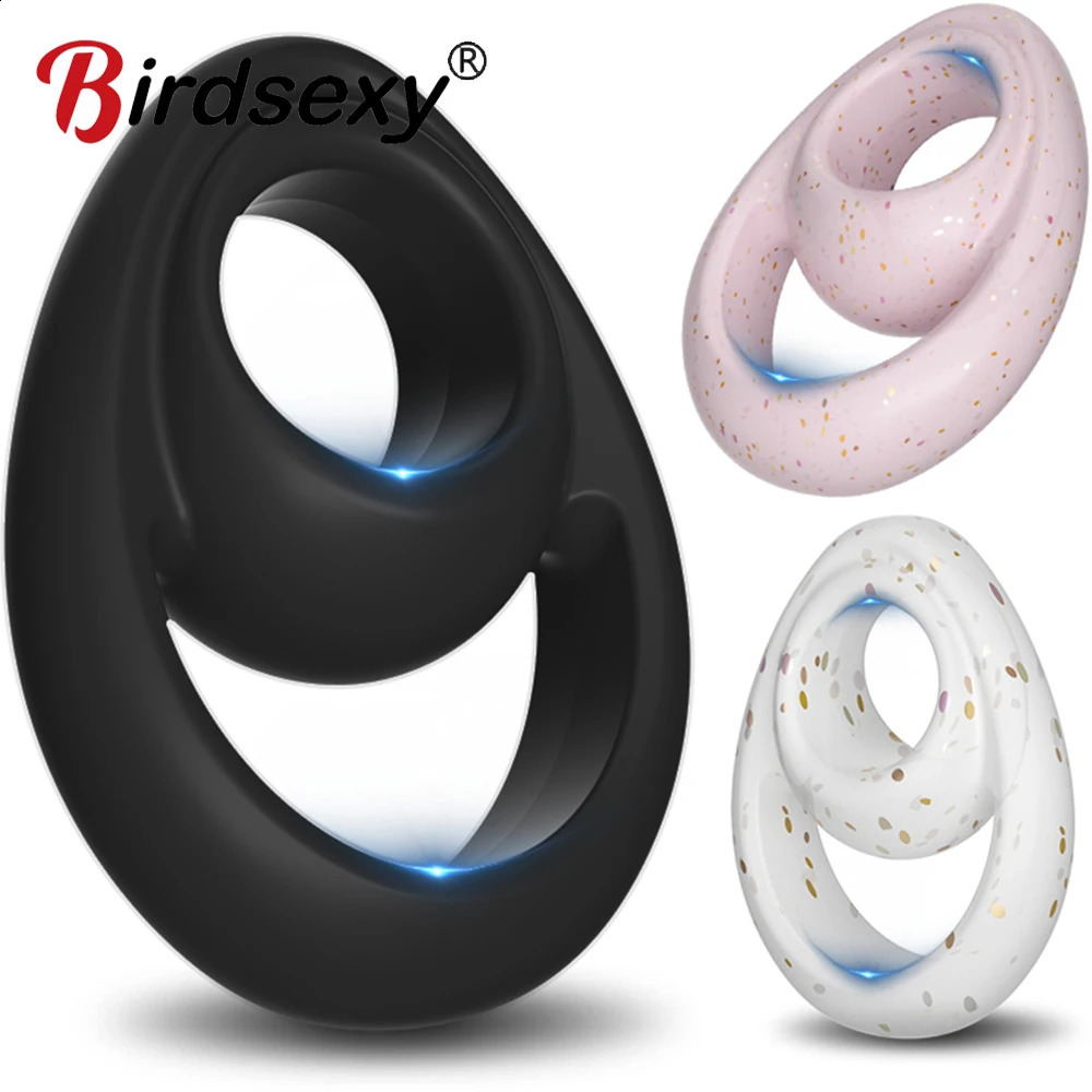 Penis Ring Silicone Semen Lock Delay Ejaculation High Elasticity Time Lasting Cock Sex Toys For Men Couples Adult 18 241226