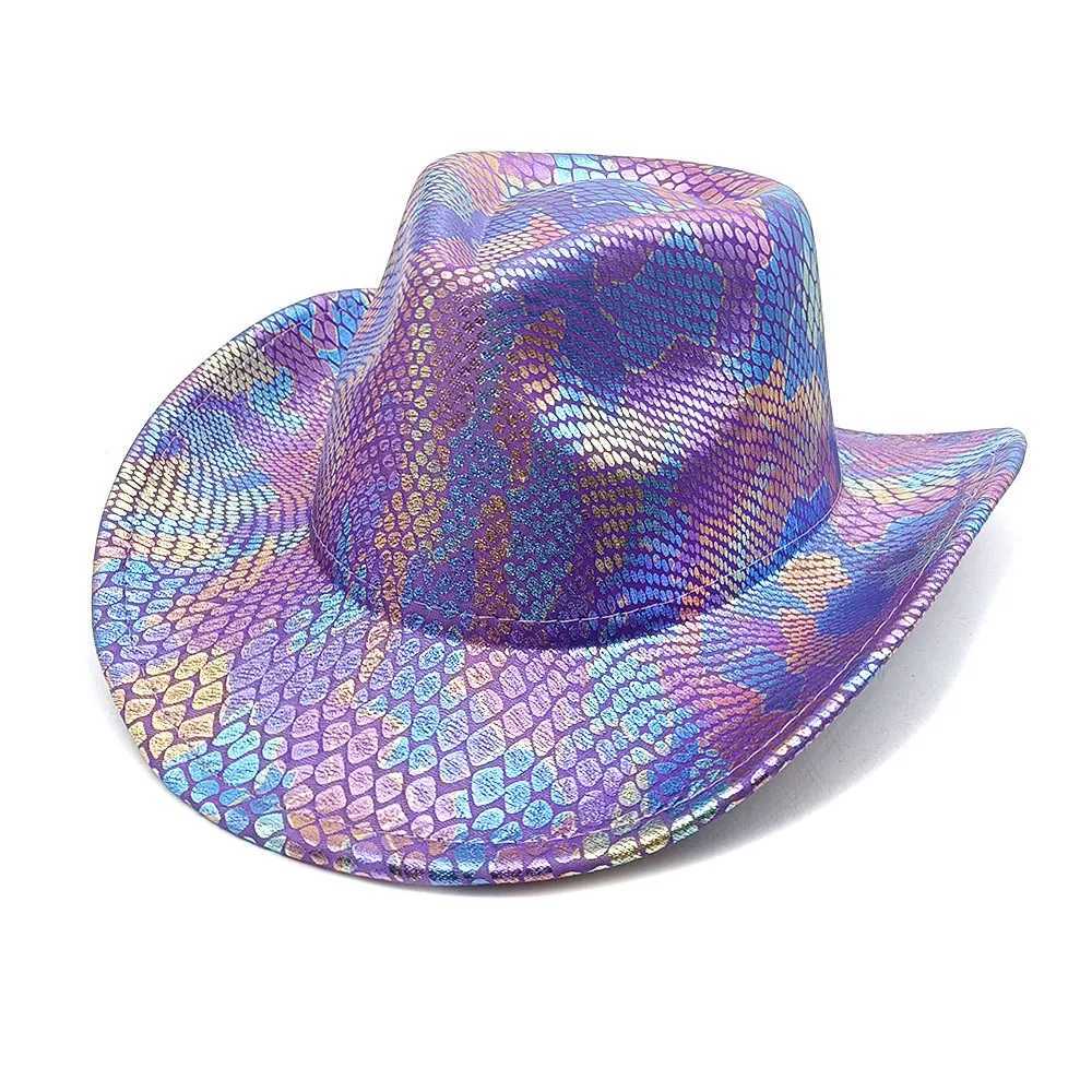 New Color Cowboy Hat Party Fluorescent Big Brim Knight Hat Western Top Hat W241225