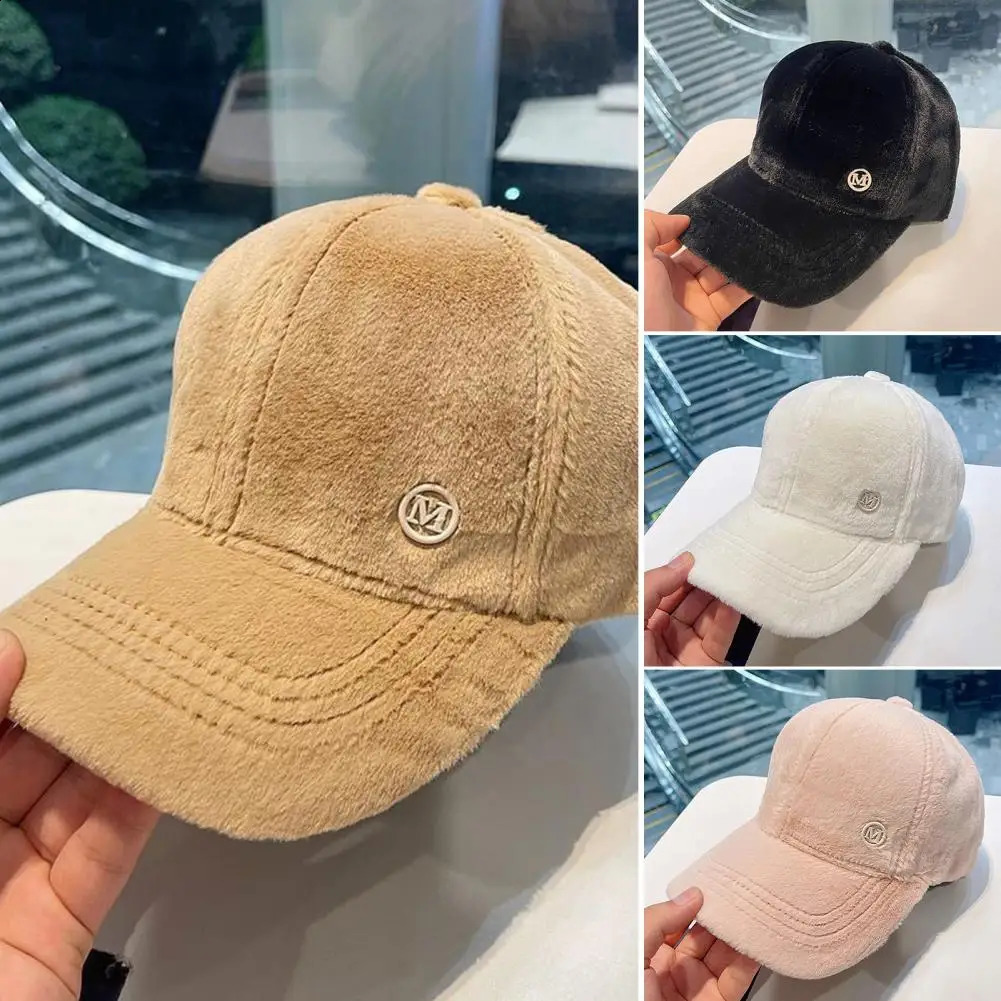 Peaked Cap Solid Color Winter Baseball Cap Hip-hop Style Baseball Hat 241226