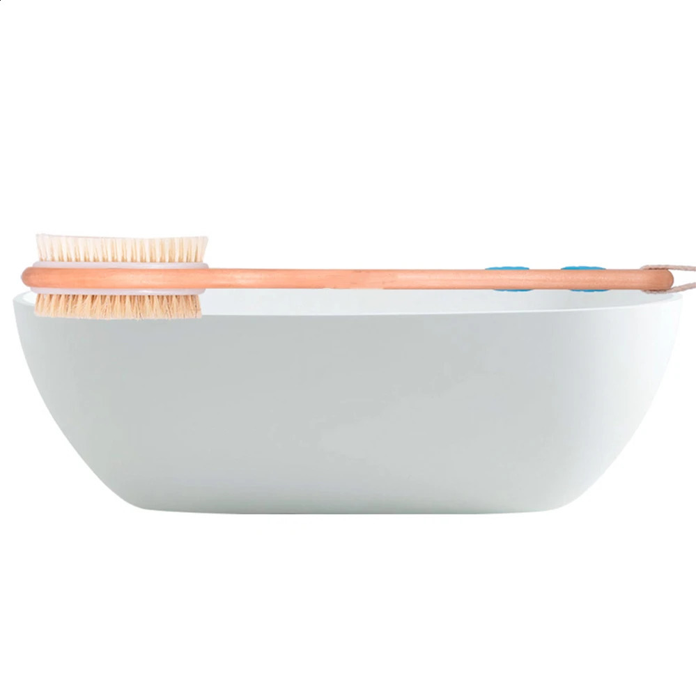 2024 Exfoliating Wooden Body Massage Shower Brush Natural Bristle Bath Brush SPA Woman Man Skin Care Dry Body Brush Long Handle 241226