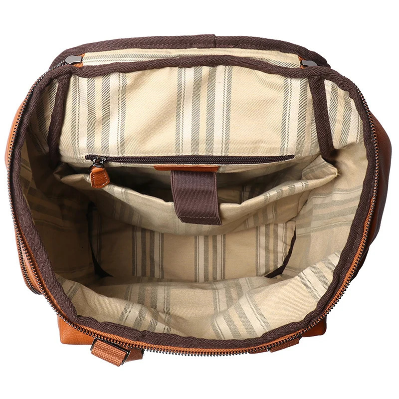 Genuine Leather Outdoor Backpack Youth School Backpacks Vintage Mens Bookbag 15.6 Notebook Backpack Woman University Backpack 241225