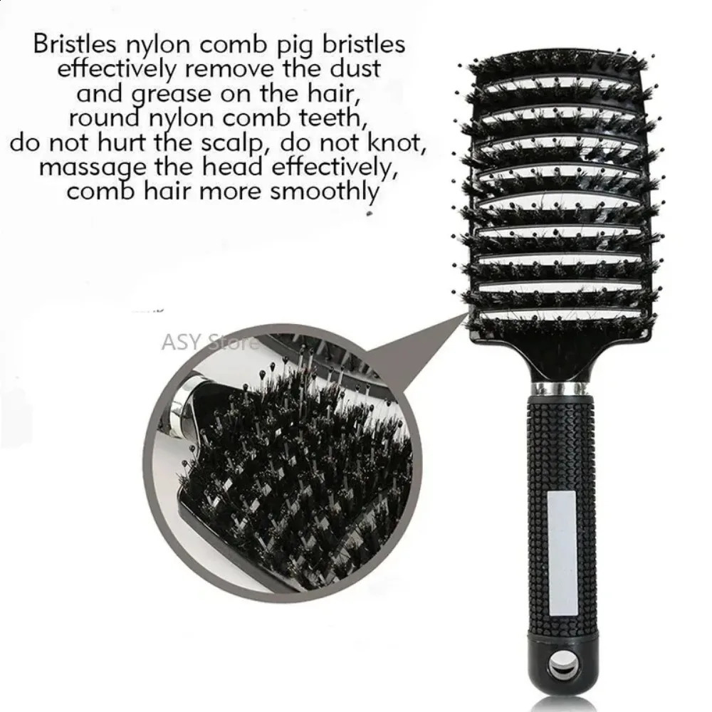 Anti Klit Hairbrush Women Female Hair Scalp Massage Bristle nylon Hairbrush Wet Curly Detangle Hair Brush For Salon 241225