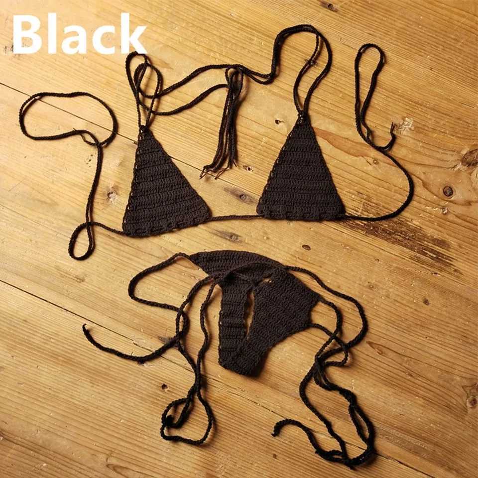Sexy womens handmade crochet bikini set lace top swimsuit 2-piece/set womens swimsuitW241225