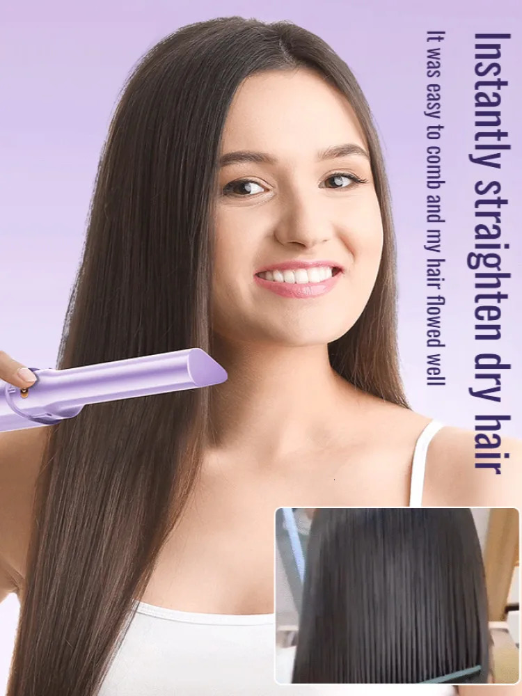 Home Small Charging Wireless Straight Hair Comb Portable Curling Iron Dual Purpose Straight Roll 241225