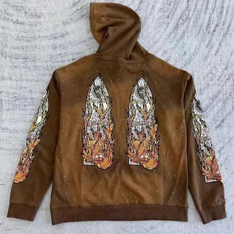 American High Street WHO DECIDES WAR Hoodies Do Old Wash Water Retro Hoodie Casual Loose Couple Hoody 241224
