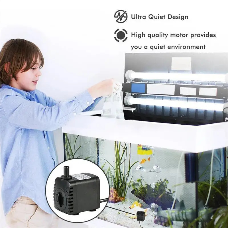 110V-220V Fish Tank Water Pump Energy-saving Aquarium Pump Ultra-Quiet Filter Fish Pond EU/US/UK Plug Aquarium Water Pump 241225