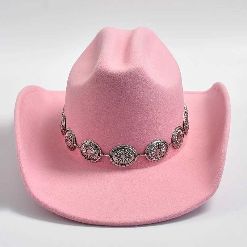 New Pink Womens Cowboy Hat Cowboy Style Photo Prop Jazz Hat Party Dr. C Sombrero Hombre W241225