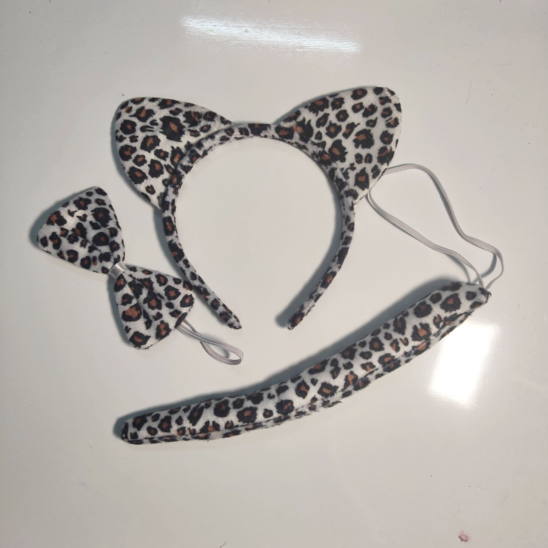 Halloween animal three piece set children's hair headband tiger black panther leopard plush headband wholesale