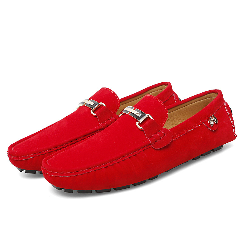 Spring Men Casual Shoes Flat Bottom Versatile Driving Simple Leisure Loafers Shoes Outdoor Triple Black Grey Red Free shipping