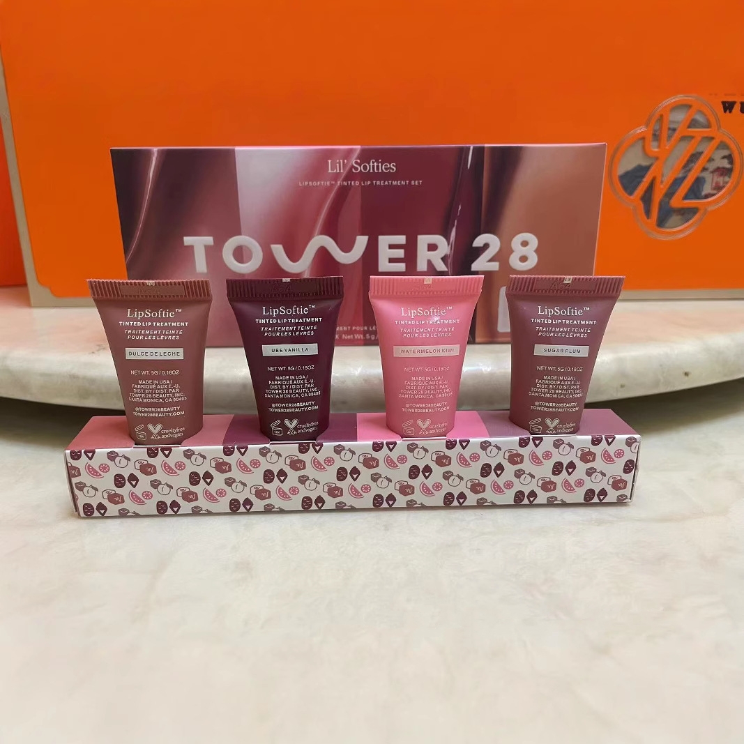 Makeup Tower 28 Gloss lil softies Lip Care Kit watermelon kiwi sugar plum ube vanilla dulce de leche Moisturizes hydrates nourishes lips Beauty Cosmet