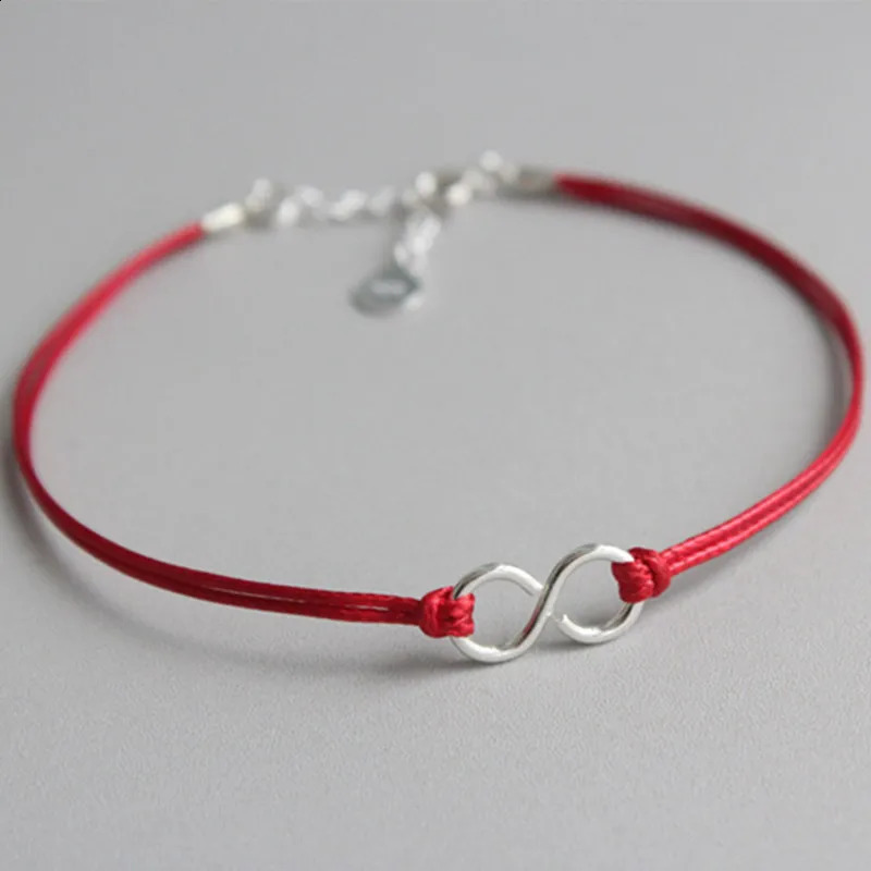 Elephant 925 Sterling Silver Womens Anklets Jewelry Charm Lucky Rope Handmade Ankle Bracelet Red Thread Foot Chain Anklet 241226