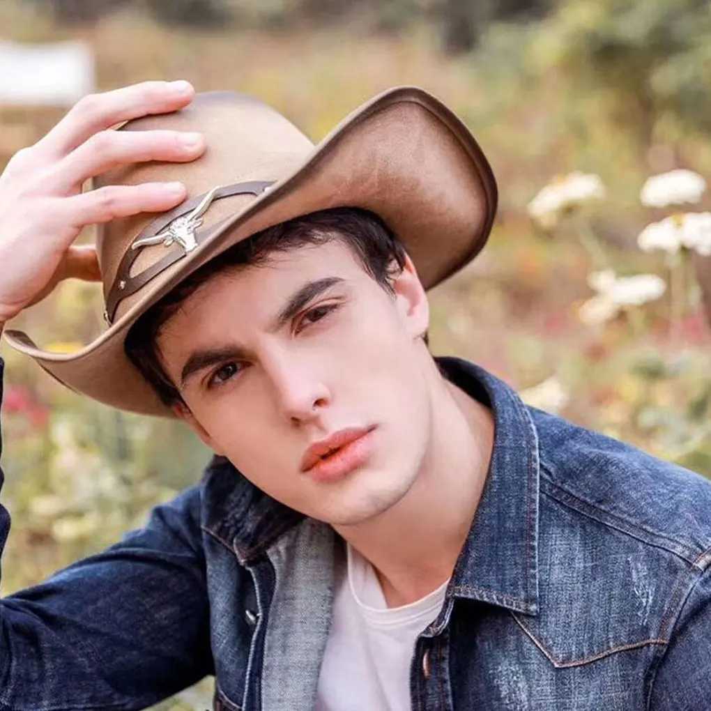 Sunshade Cowboy Hat Western Cowboy Hat Wide Brim Sunhat Party Travel Outdoor C Classic Retro W241225