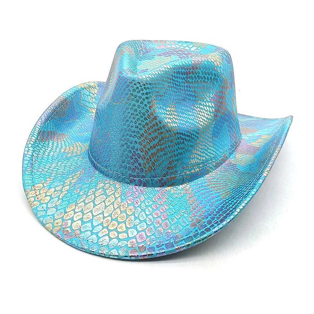 New Color Cowboy Hat Party Fluorescent Big Brim Knight Hat Western Top Hat W241225