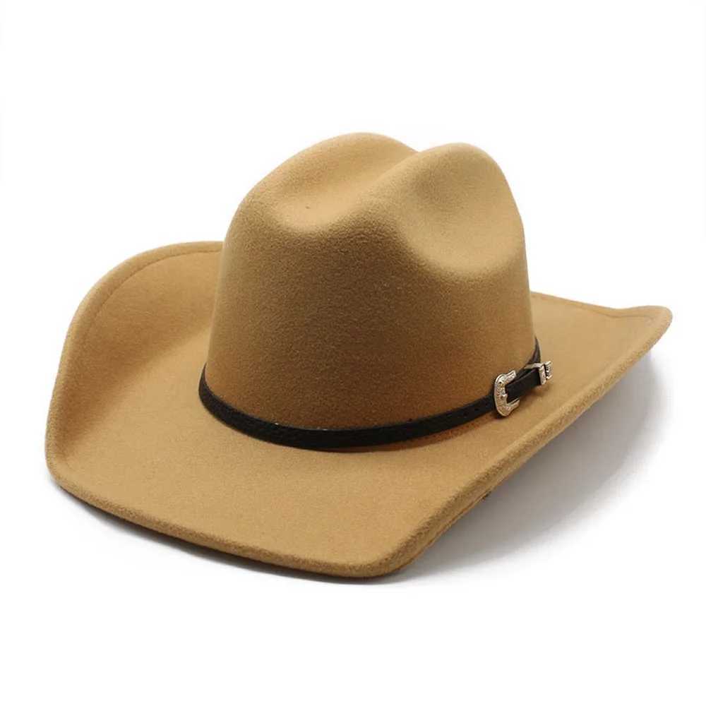 Seasonal Cowboy Hat for Men and Women Jazz Cs Wool 57-58cm Western Curve Brim Cowboy Girl Accries NZ0067 W241225
