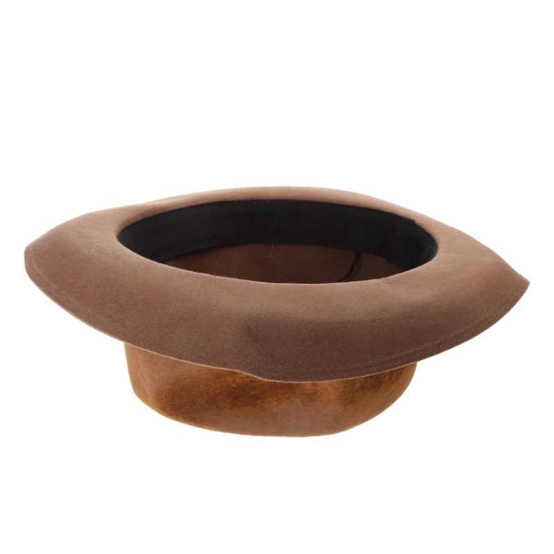 British style mens and womens one-third hats Distred Carnival wool one-third hats winter and autumn hats feather design W241225