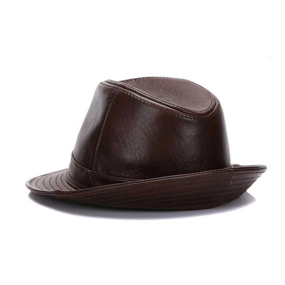 New style autumn winter warm denim% real denim leather hat mens real denim leather hat mens fashion C W241225