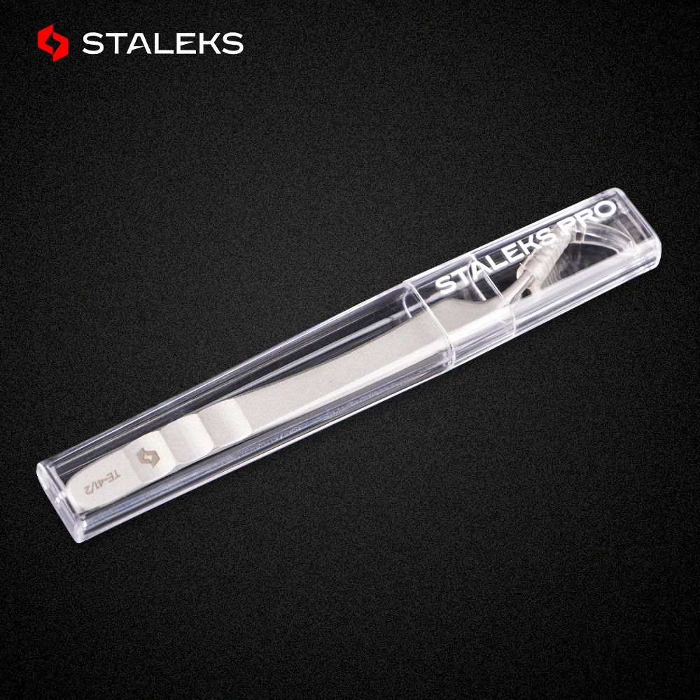 STALEKS PRO TE-41-2 Wave Pattern Embossing Tweezers Grafting Eyelashes Blooming ESD High Precise Hyper Fine AISI 241223