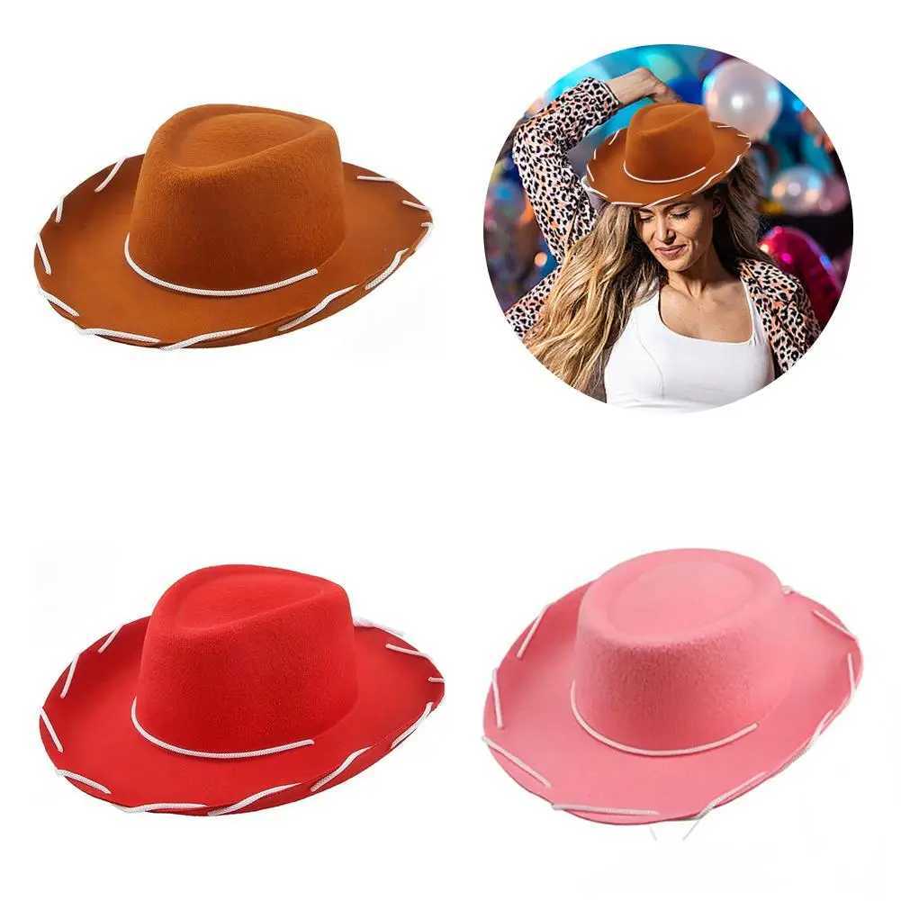 New unisex childrens denim hat Fancy Dr Jazz Hat Fashion Cs Panama wide brown Western style Felt C Heear Fedora Hat N8O9 W241225
