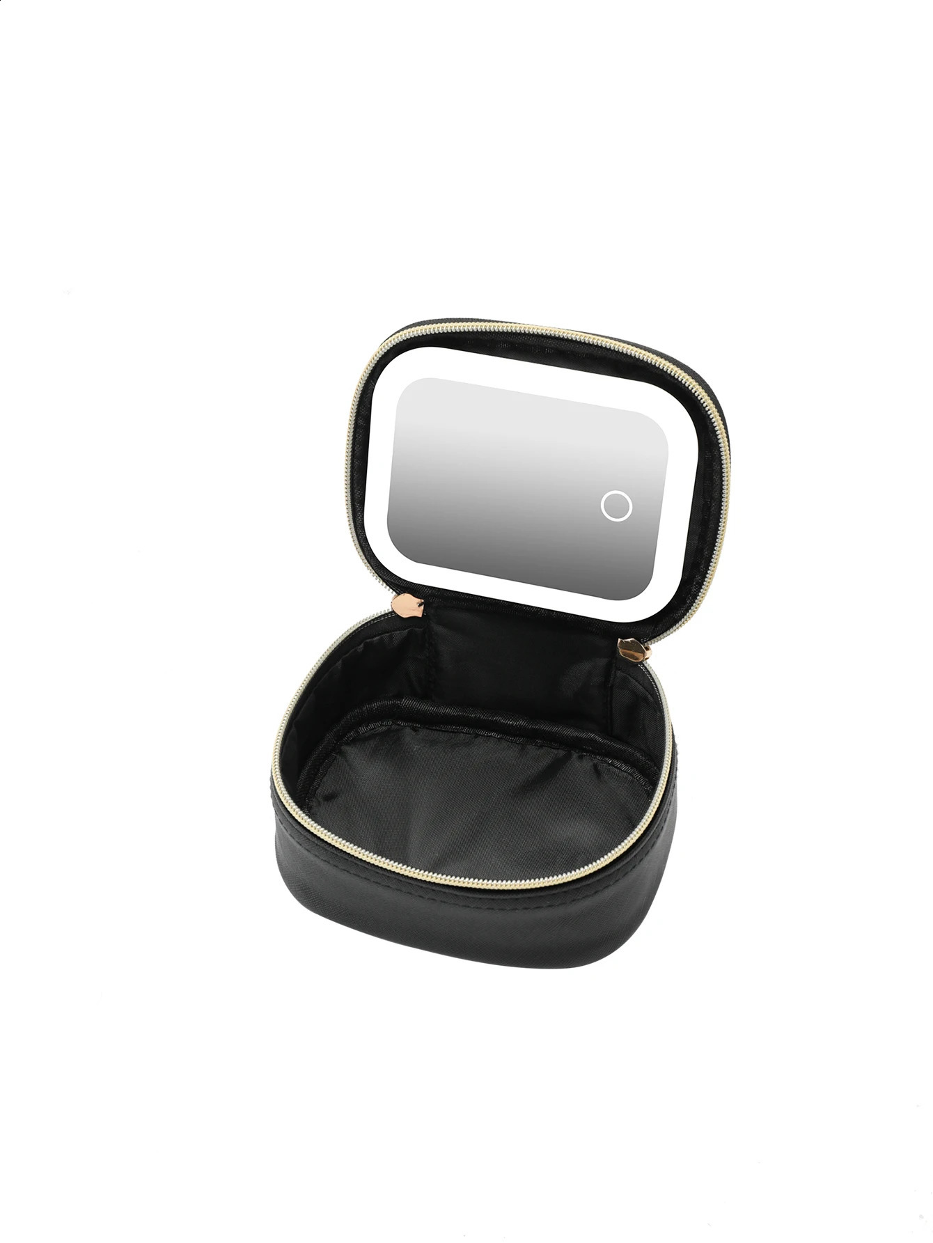 Portable Makeup bag With LED Light Mirror Cosmetic Storage BoxNecklace Earring Ring Organizer 241226