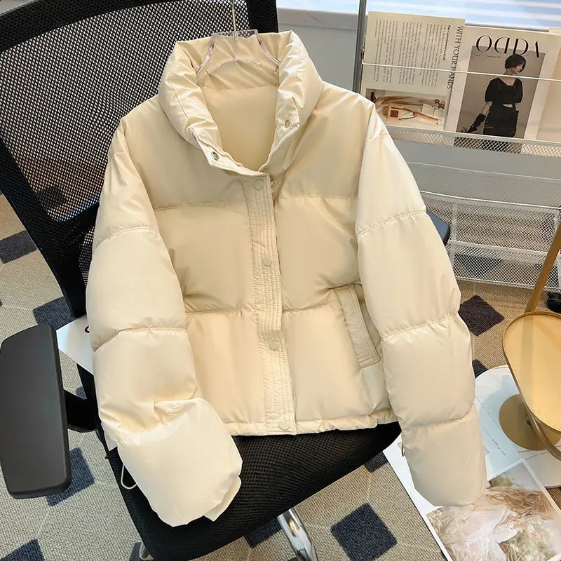 Parkas Coat Jacket Women 2025 Autumn Winter Keep Warm Puffer Stand Collar Harajuku Outwear Loose Padded Korean Clothes 241226