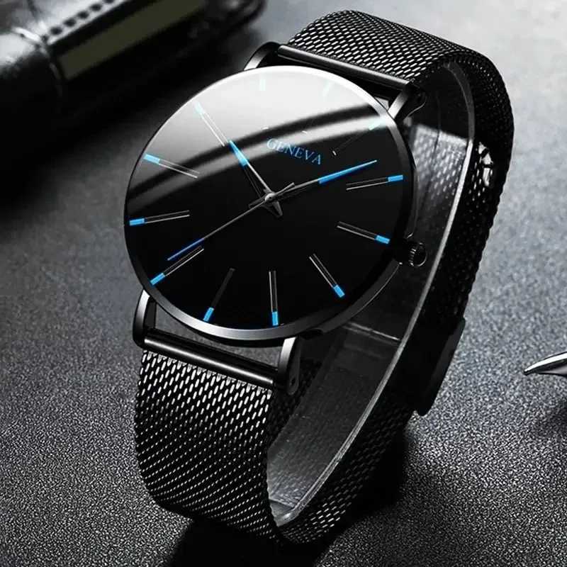 Minimal Men Watch Fashion Slim Watch Simple Business Stainless Steel Mesh Band Quartz Watch Watches For Men Watch M241226