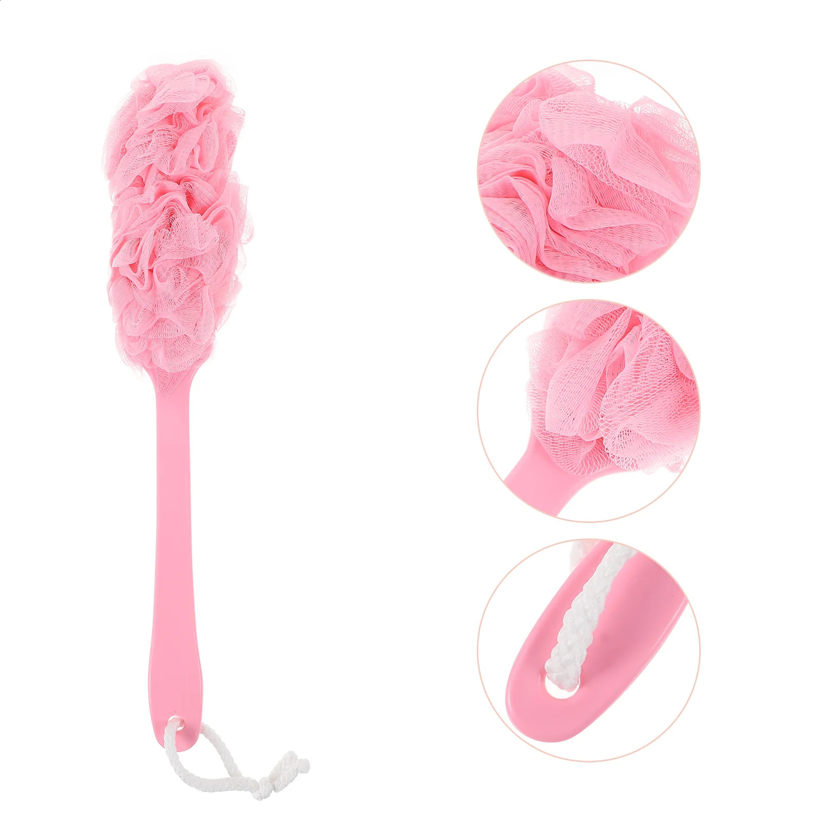 3 Pcs Sponges Long Handle Bath Brush Tools Scrub 4100X800X500CM Scrubber Pink Back Body Cleaning Massage Baby 241226