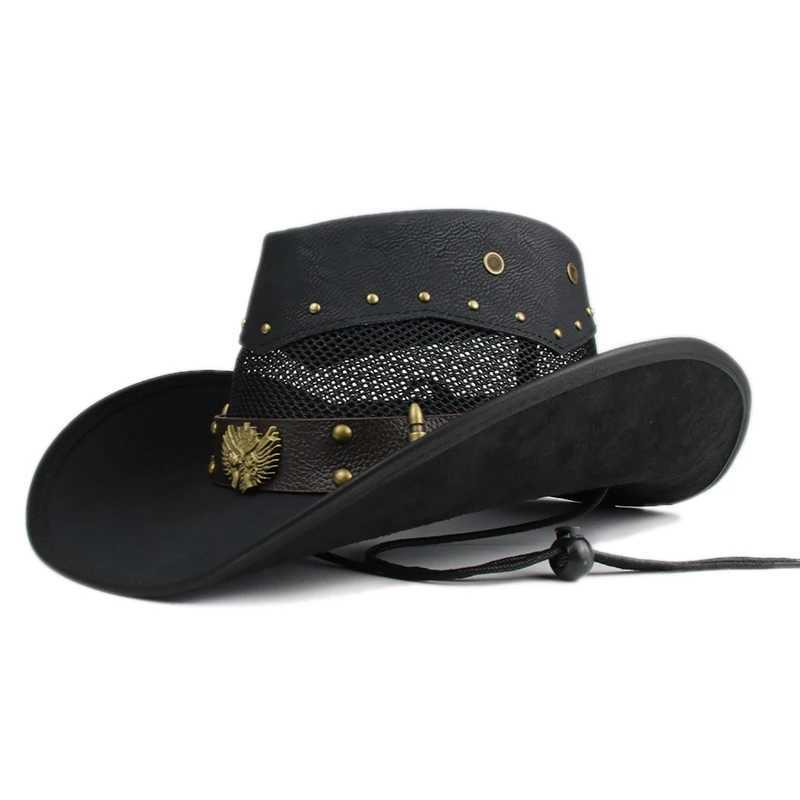 Designer Brand Mens and Womens Quty Leather Western Outdoor Riding Beach Hat Cowboy C Shadow Warm Gorilla Para Hombres W241225
