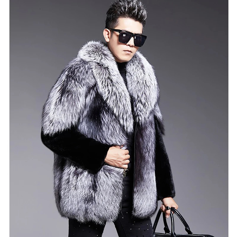 Mens short fur coat winter warm fat jacket loose casual mink 241223Z