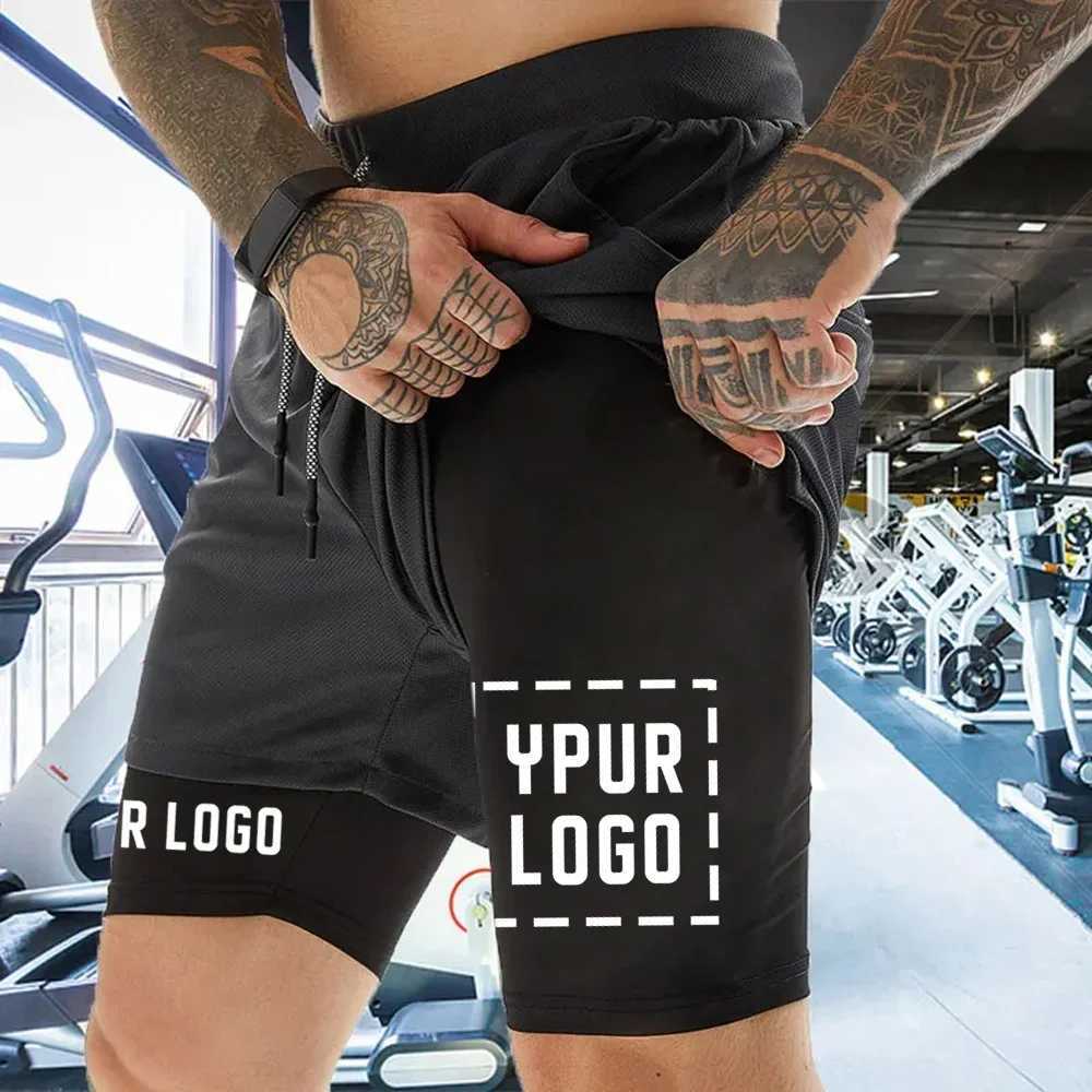 Custom Compression Shorts Men Gym Athletic Pants Your Fitness Sportswear Personalized Double Layer Quick Dry Sports ShortsXJ241226