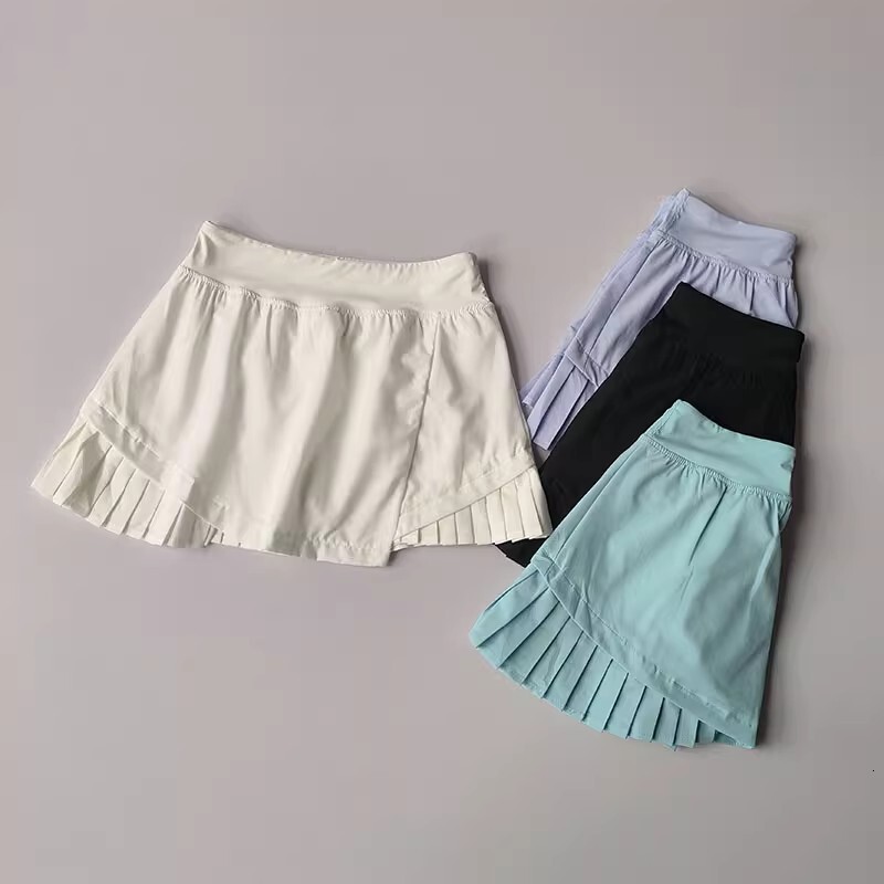 Women 2 In 1 Jogging Skirts High Waist Fiess Sport Skirt Yoga Tennis Golf Gym Running Sports Tight Shorts