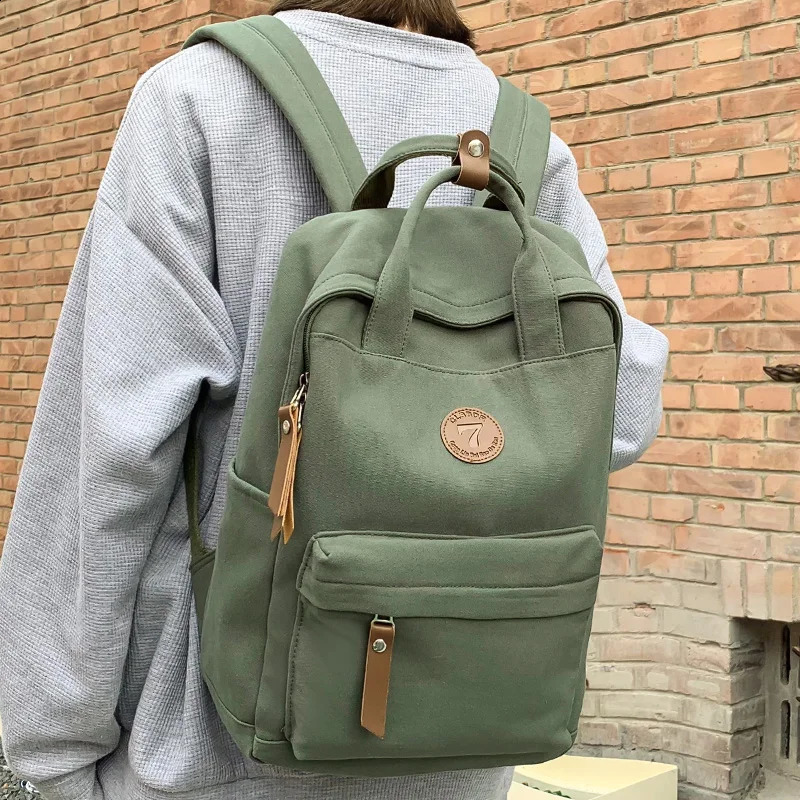 Women Male Canvas College Backpack Men Female Retro Travel Book Bag Girl Boy Laptop Student Fashion Vintage Lady School Bags 241226