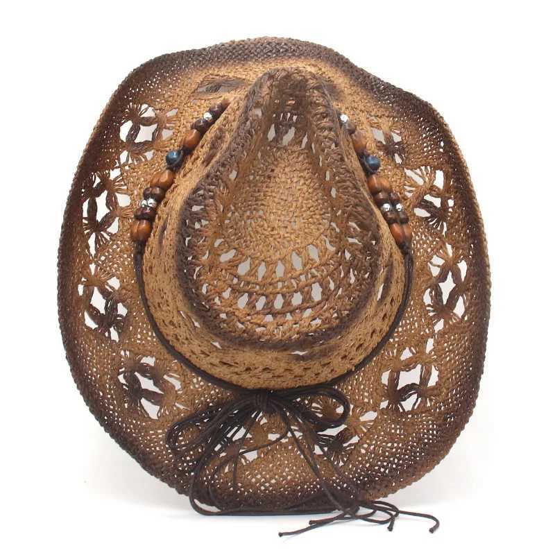 Western Cowboy Hat Xizang Style Top Womens Hat Roll Brim Cowboy Girl C Jazz Openwork Str Hat C Ethnic Group W241225