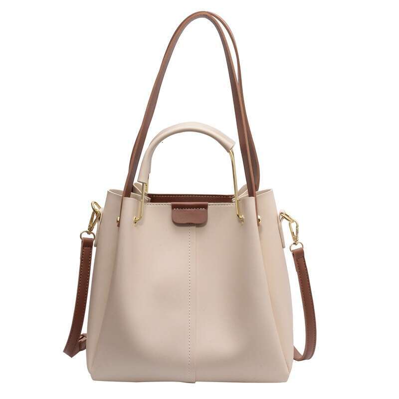 Summer Solid Color Women's New Fashionable Shoulder Large Capacity Handbag, Tote Bag, Popular Bucket Bag