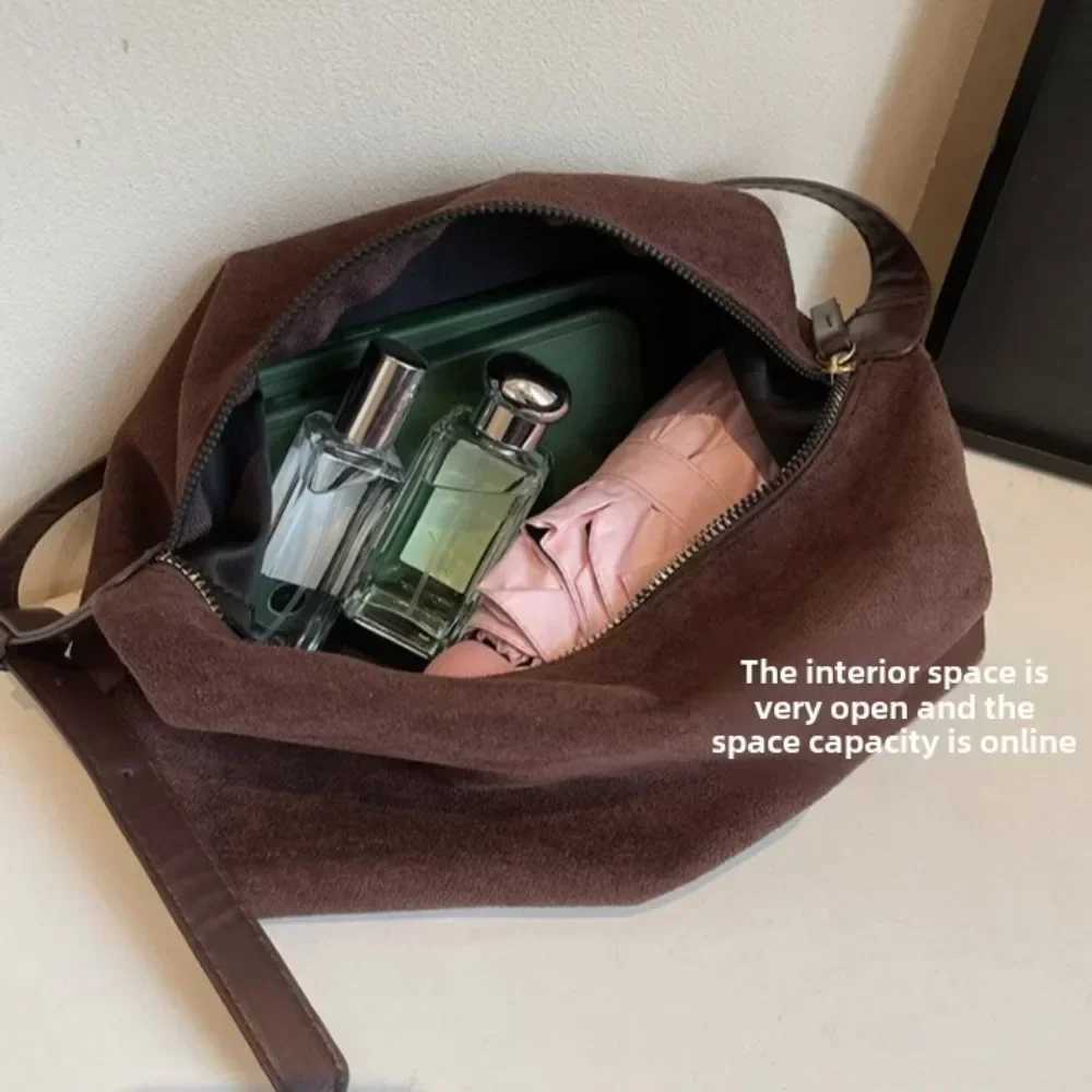 Korean Fi Vintage Winter New Women Lady Tote Bag Solid Color High-end Texture Simple Casual Generous ShoulderXJ241225