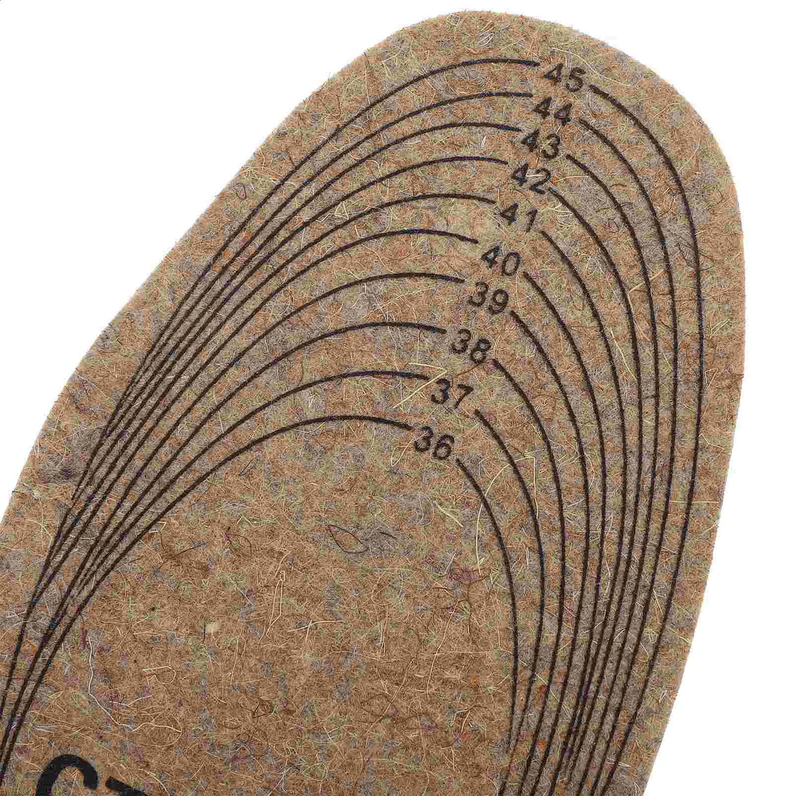 4 Pairs Cuttable Wool Felt Insole Foot Heel Pads for Shoes Cork Layer Insoles Women Cold Weather Autumn And Winter 241226